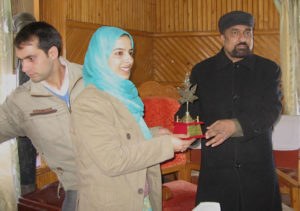 Two of our senior team, Fairoz and Nazia Ronga, receiving a government award for the work of Kashmir Lifeline in the region.