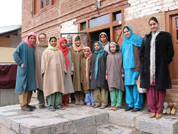With some of the girls and staff at the orphanage that we are working from in Traal, Kashmir Valley
