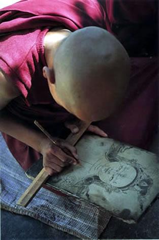 ochre-drawing-buddha